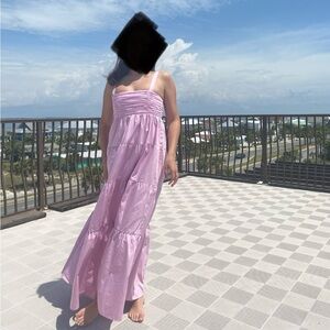 Zara pink poplin maxi dress